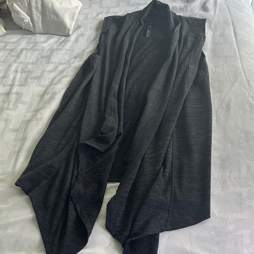 90 Degree By Reflex Charcoal Gray Open Front Jacket